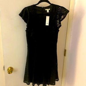 Black, lace, ruffled dress. M